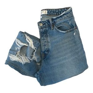 Abercrombie & Fitch The Dad High Rise Curve Love Jeans Women size 4S 4 27 SHORT